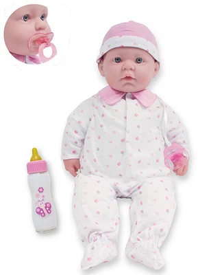 La Baby Caucasian 20" Soft Body Baby Doll Pink Outfit