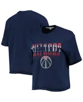 Women's Navy Washington Wizards Gradient Crop Top