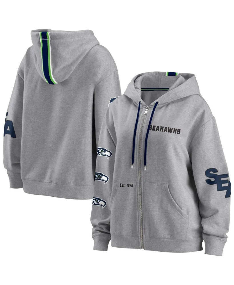 Women's Gray Seattle Seahawks Full-Zip Hoodie