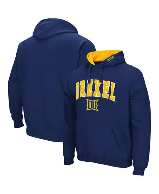 Men's Navy Drexel Dragons Arch and Logo Pullover Hoodie