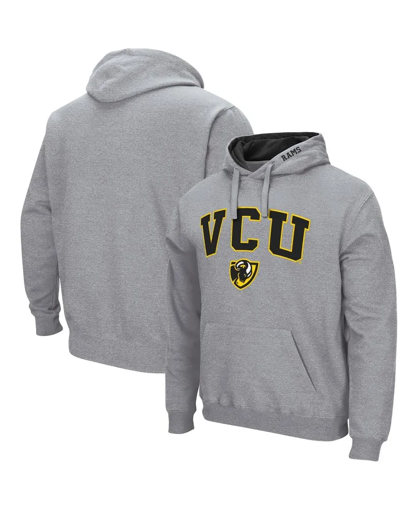 Men's Heathered Gray Vcu Rams Arch and Logo Pullover Hoodie