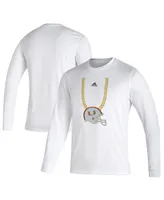 Men's White Miami Hurricanes Turnover Chain Creator Long Sleeve T-shirt