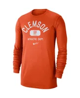 Men's Orange Clemson Tigers Textured Long Sleeve T-shirt