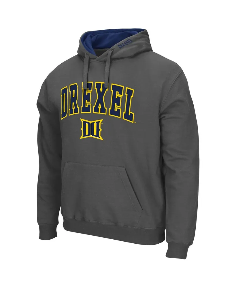 Men's Charcoal Drexel Dragons Arch and Logo Pullover Hoodie