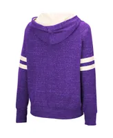 Women's Purple Clemson Tigers Speckle Fleece Raglan Full-Zip Hoodie