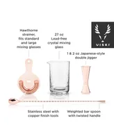 Viski Copper Barware Gift Set, 4 Piece