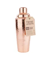 Twine Hammered Copper Cocktail Shaker with Built-in Strainer, 25 Oz