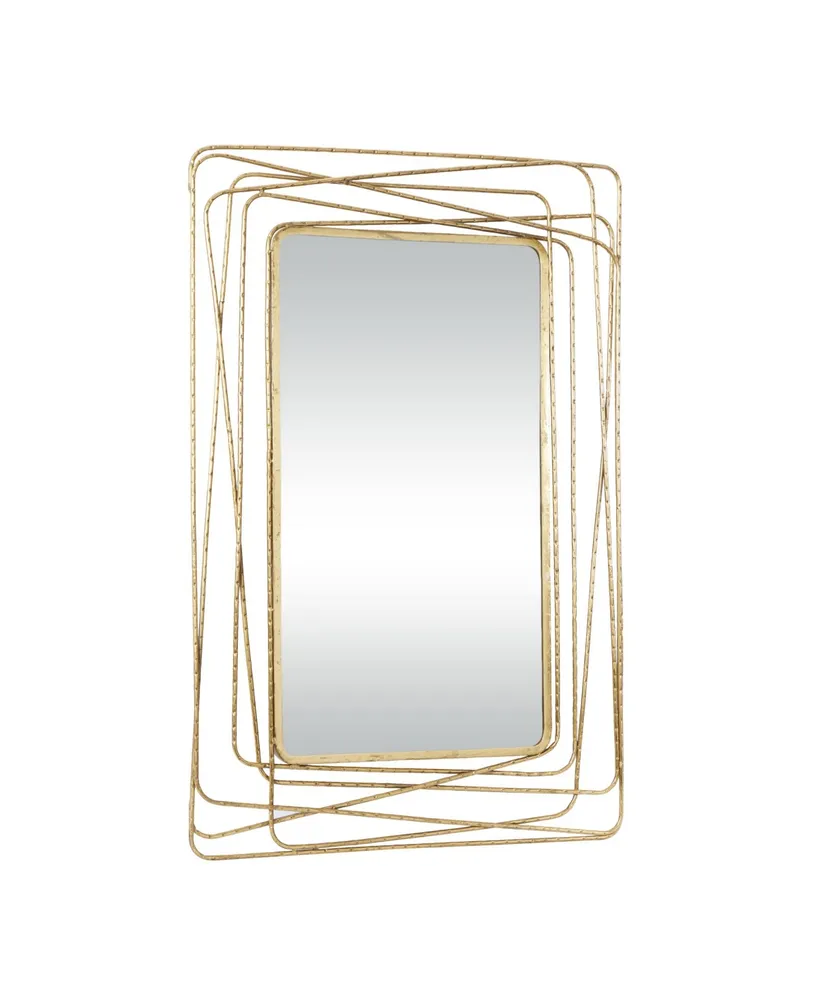 Metal Contemporary Wall Mirror, 47" x 31" - Gold