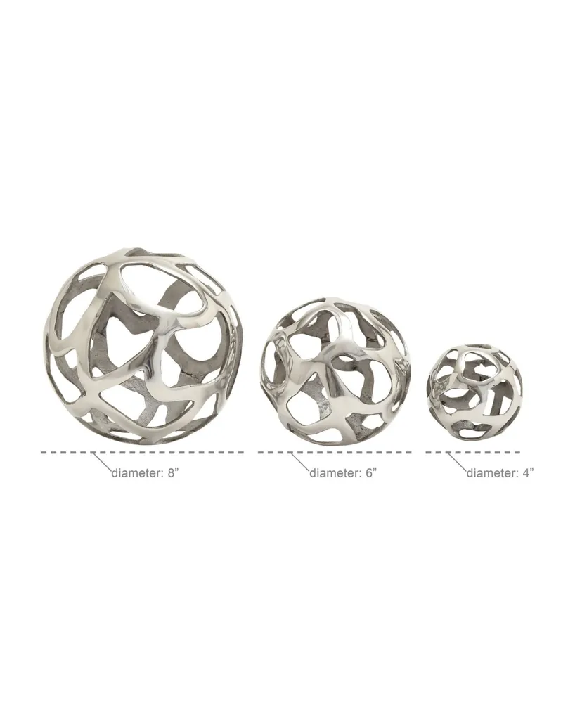 Contemporary Sculpture, Set of 3 - Silver