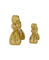 Contemporary Dog Sculpture, Set of 2 - Gold