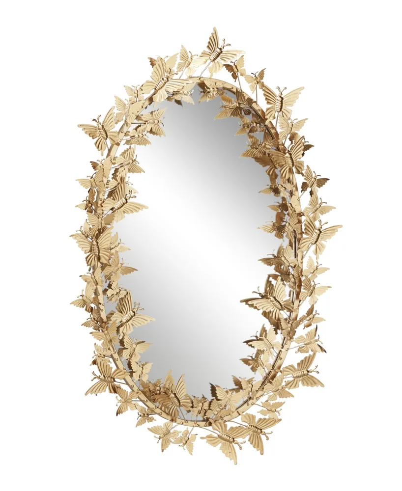 Glam Metal Wall Mirror, 33" x 19" - Gold