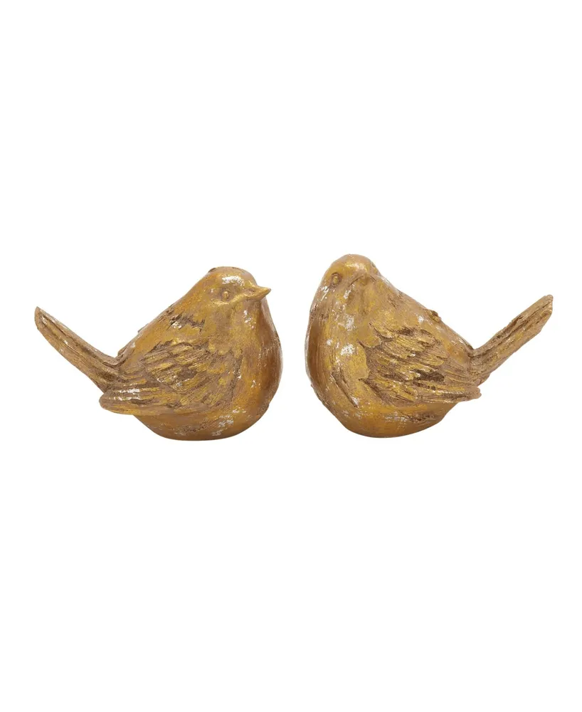 Farmhouse Bird Sculpture, Set of 2 - Gold