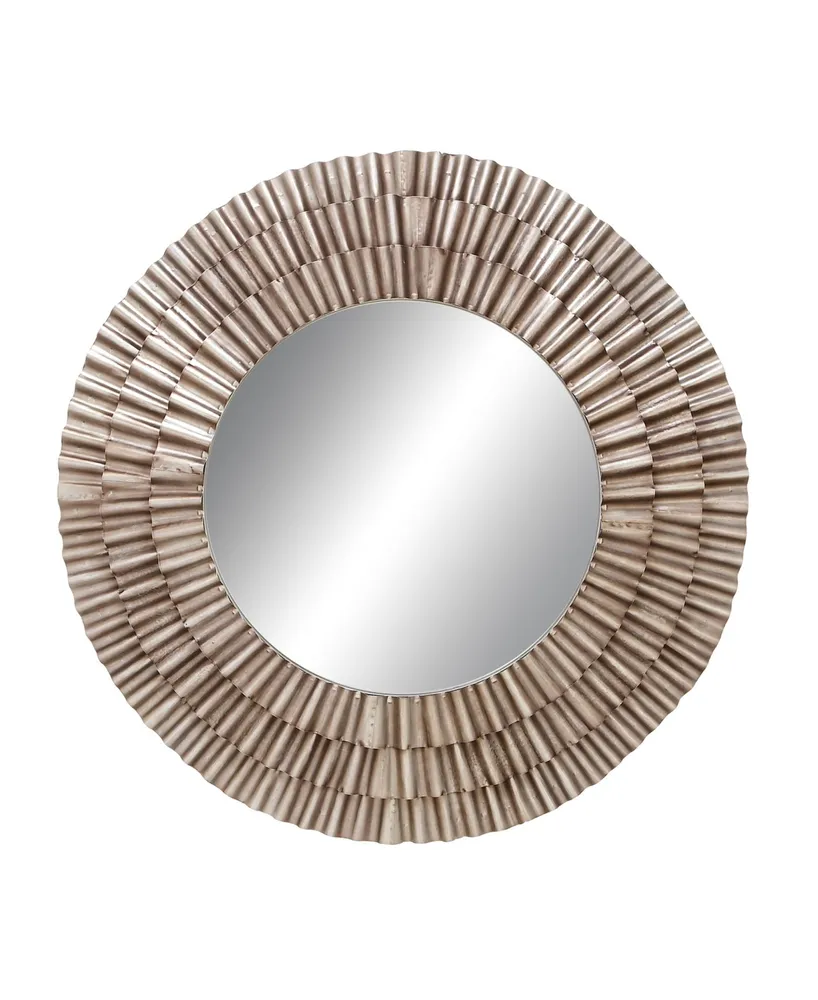 Rustic Metal Wall Mirror, 42" x 42" - Silver