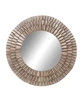 Rustic Metal Wall Mirror, 42" x 42" - Silver