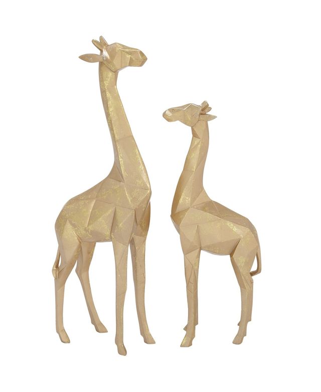 CosmoLiving by Cosmopolitan Modern Giraffe Sculpture, Set of 2 - Gold