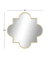 Metal Contemporary Mirror, 34" x 34" - Gold