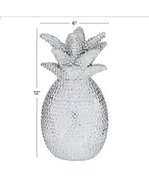 Glam Pineapple Sculpture, 12" x 6" - Silver