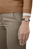 Tissot Women's Bellissima Pvd Brown Leather Strap Watch 29mm
