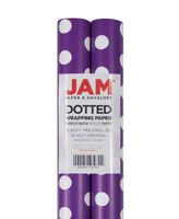 Jam Paper Gift Wrap 50 Square Feet Polka Dot Wrapping Paper Rolls, Pack of 2