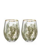 Twine Woodland Stemless Wine Glasses, Set of 2