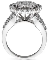 Diamond Halo Cluster Ring (2-1/2 ct. t.w.) in 14k White Gold