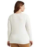 Lauren Ralph Plus Stretch Long-Sleeve Tee