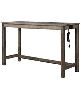 Yosef Rectangular Bar Table with 2 Usb Ports/Electrical Outlet, 60"