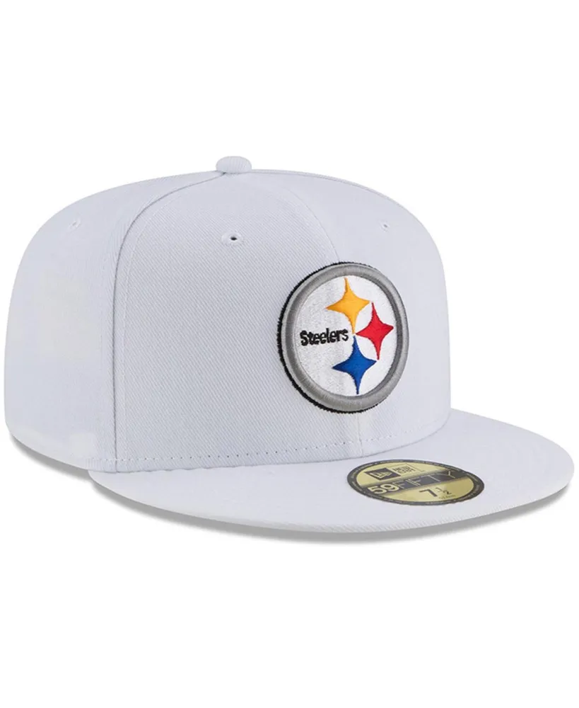 Men's New Era White Pittsburgh Steelers Omaha 59FIFTY Fitted Hat