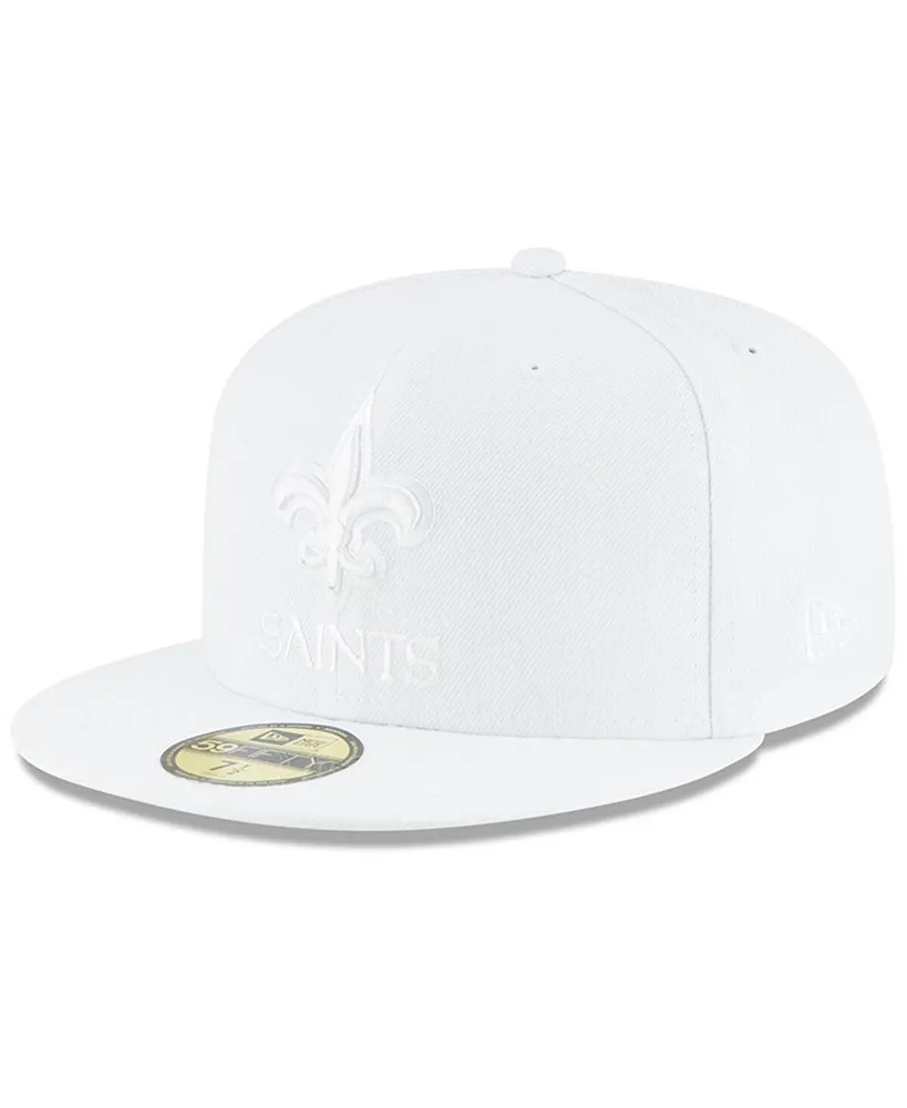 Men's New Era White New Orleans Saints Omaha Alternate Logo 59FIFTY Fitted  Hat 