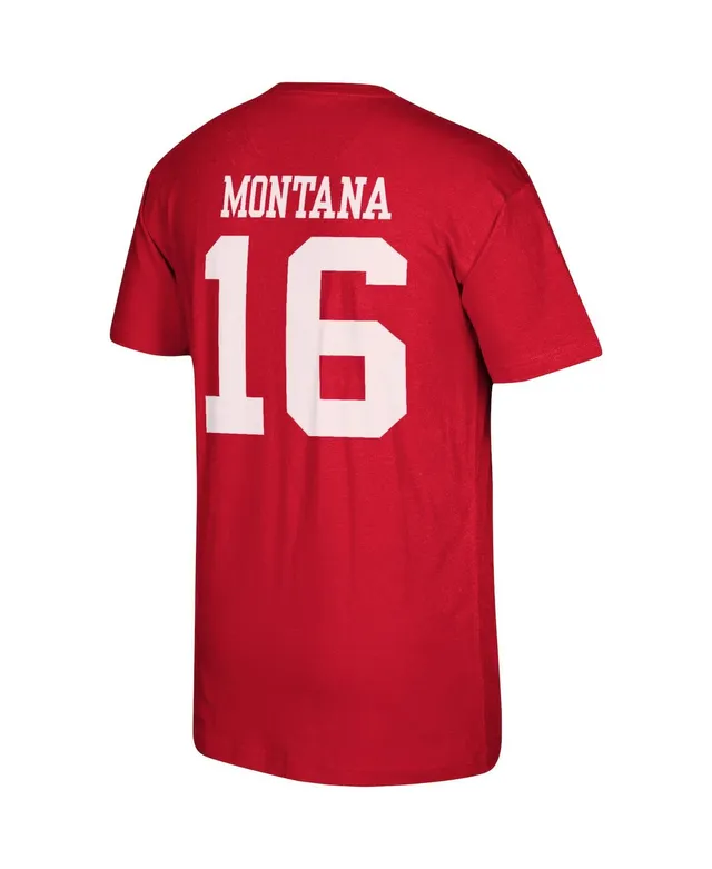 Men's Mitchell & Ness Joe Montana Scarlet/Gold San Francisco 49ers Big &  Tall Split Legacy Retired Player Replica Jersey