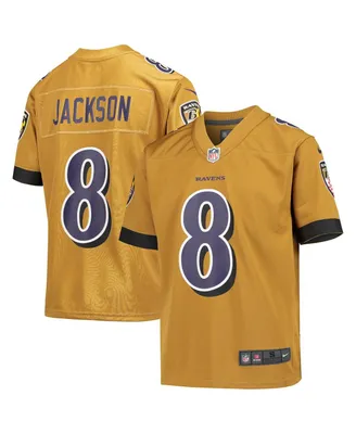 Big Boys Lamar Jackson Gold-Tone Baltimore Ravens Inverted Game Jersey - Gold