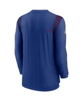 Men's Royal New York Giants Sideline Player Uv Performance Long Sleeve T-shirt