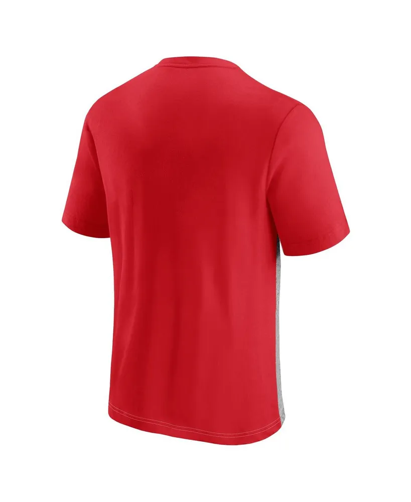 Men's Red, Heathered Gray Kansas City Chiefs Colorblock T-shirt