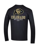 Men's Black Colorado Buffaloes Team Stack Long Sleeve T-shirt