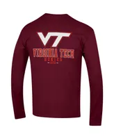 Men's Maroon Virginia Tech Hokies Team Stack Long Sleeve T-shirt