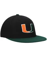 Men's Black and Green Miami Hurricanes Team Color Two-Tone Fitted Hat