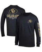 Men's Black Colorado Buffaloes Team Stack Long Sleeve T-shirt