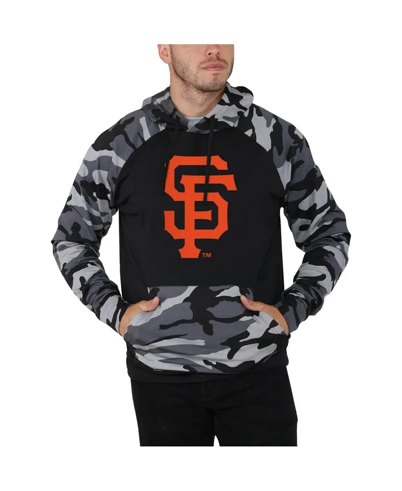 Men's Black San Francisco Giants Camo Raglan Pullover Hoodie