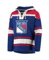 Men's Artemi Panarin Blue New York Rangers Player Name and Number Lacer Pullover Hoodie