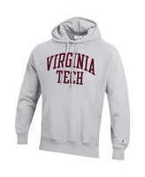 Men's Heathered Gray Virginia Tech Hokies Team Arch Reverse Weave Pullover Hoodie