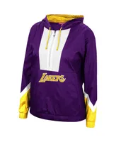 Women's Purple Los Angeles Lakers Half-Zip Windbreaker 2.0 Hoodie Jacket