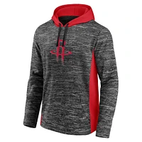 Fanatics Men's Heathered Charcoal Houston Rockets Instant Replay Colorblocked Pullover Hoodie