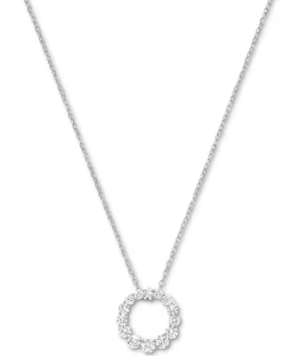 Diamond Graduated Circle 18" Pendant Necklace (5/8 ct. t.w.) 14k White Gold or Yellow