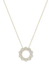 Diamond Circle Cluster 18" Pendant Necklace (1/2 ct. t.w.) in 14k Gold