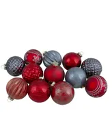 Finial and Glass Ball Christmas Ornaments Set, 12 Pieces - Multi