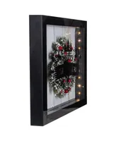 14" Framed 3D Merry Christmas Led Christmas Box Decor