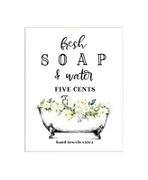 Stupell Industries Fresh Soap and Water Bath Tub Bathroom Design Wall Plaque Art, 10" x 15"