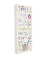 Stupell Industries Princess Rules Castle Typography Stretched Canvas Wall Art, 10" x 24" - Multi