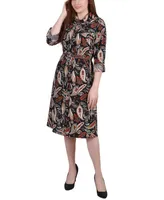 Women's 3/4 Roll Tab Sleeve Shirtdress