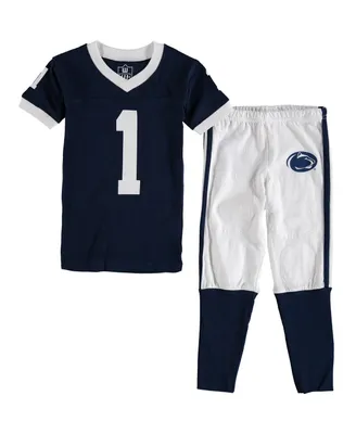 Unisex Preschool Toddler Navy Penn State Nittany Lions Football Pajama Set